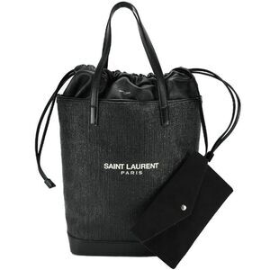 Saint Laurent Teddy EDDY Tote Bag Purse Raffia Leather